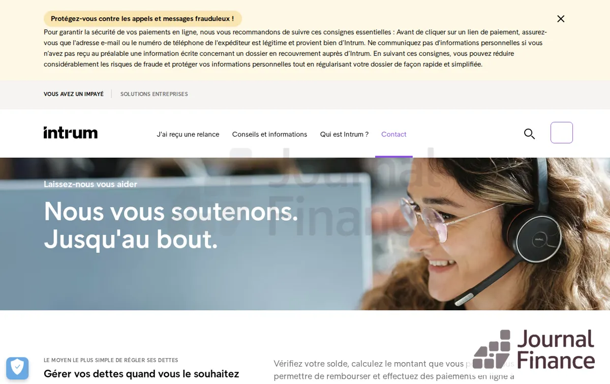 Capture : Contactez-nous | Intrum France